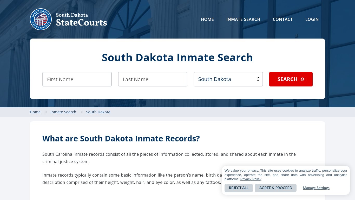 South Dakota Inmate Search, Prison and Jail Information - StateCourts